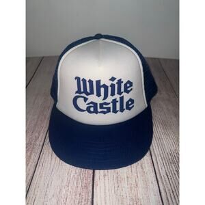 White Castle Trucker Style Hat Blue Snapback Burger Fast Food Cap 2013 New Rare